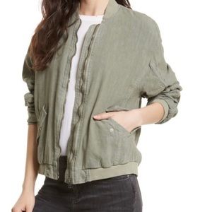 Free People Linen Bomber jacket